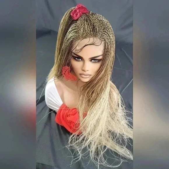 Braided wigs, micro million braids, blond wig, ombre, stunning NWT, YASSINE - Picture 7 of 16
